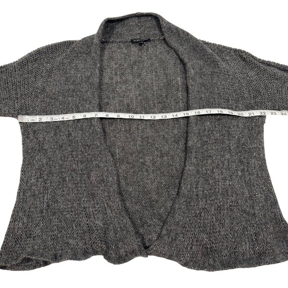Eileen Fisher Silver Metallic Alpaca Wool Open Sweater Cardigan Size S - Picture 7 of 8